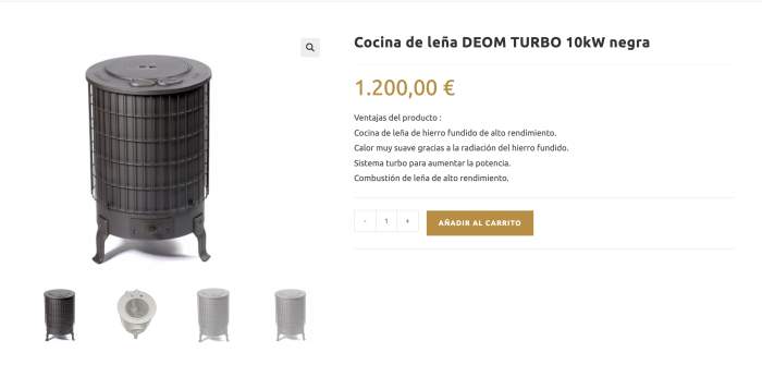 ESTUFA COCINA DE LEÑA DEOM TURBO 10KW