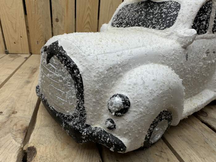 COCHE CON ARBOL NAVIDAD BLANCO