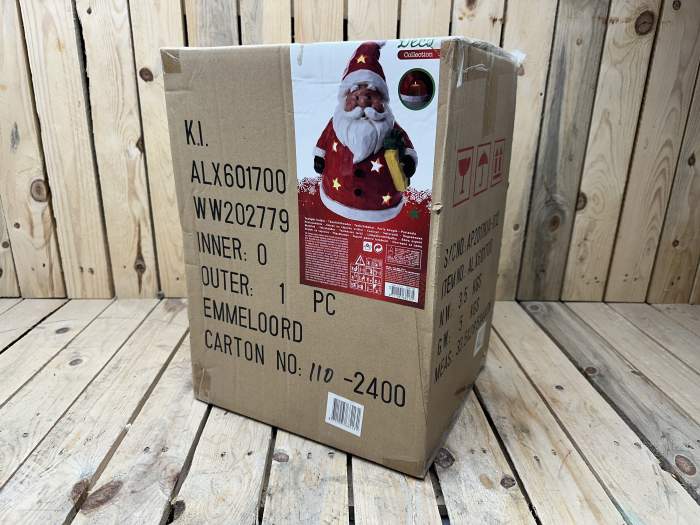 PORTAVELAS PAPÁ NOEL 43CM