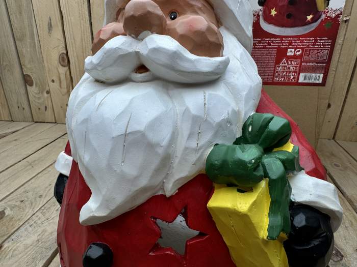 PORTAVELAS PAPÁ NOEL 43CM