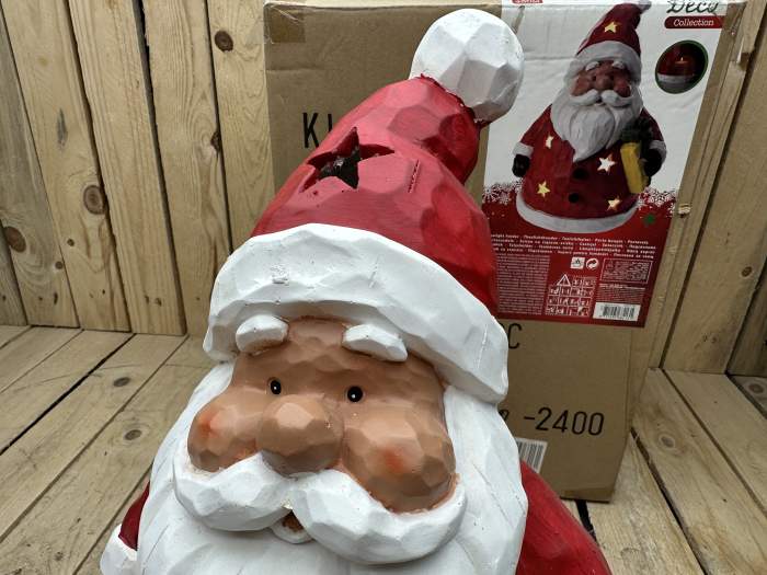 PORTAVELAS PAPÁ NOEL 43CM