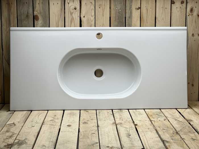 LAVABO DE PORCELANA BLANCA 100CM