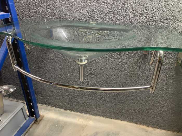 PICA LAVAMANOS CRISTAL 95CM CON SOPORTES