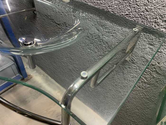 PICA LAVAMANOS CRISTAL 95CM CON SOPORTES