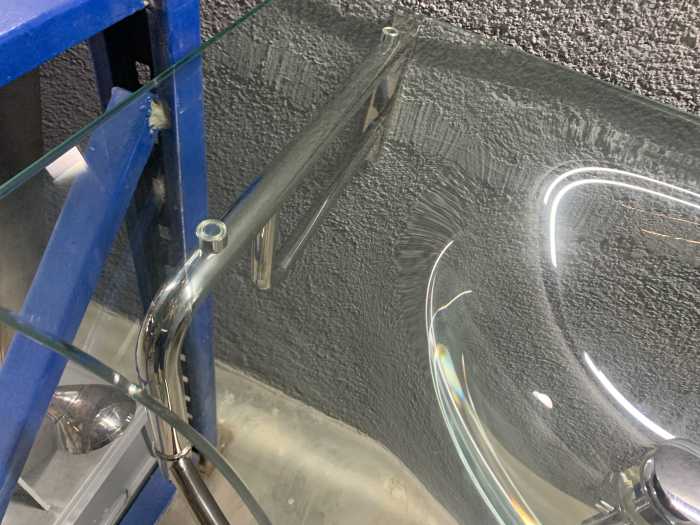 PICA LAVAMANOS CRISTAL 95CM CON SOPORTES