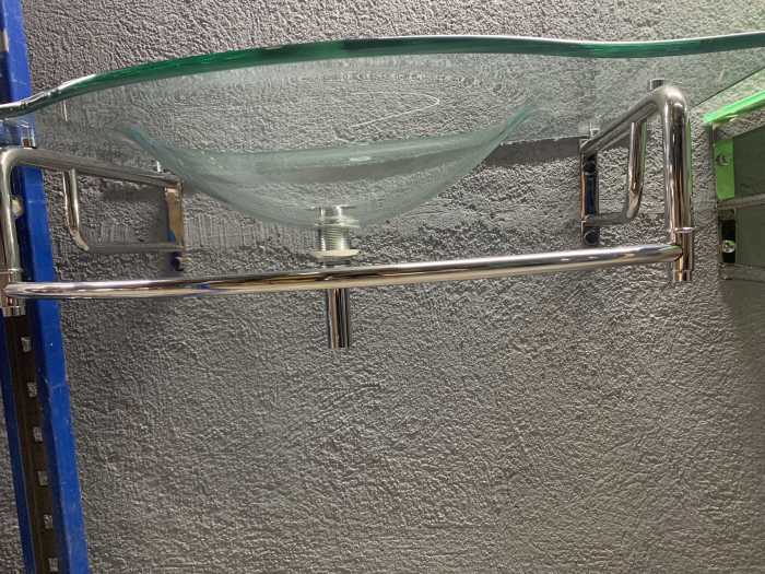 PICA LAVAMANOS CRISTAL 95CM CON SOPORTES