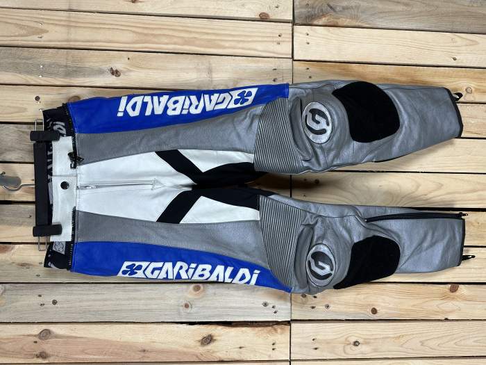 PANTALON T-S DE MOTO GARIBALDI BLANCO/AZUL