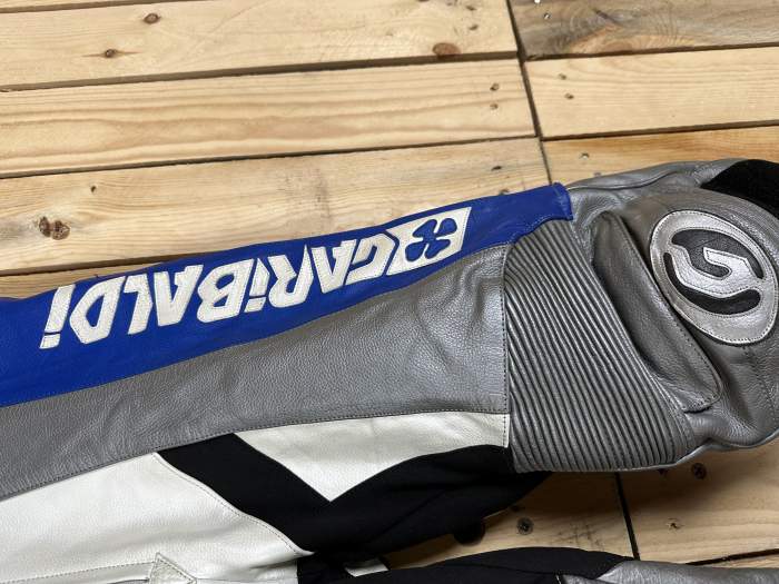 PANTALON T-S DE MOTO GARIBALDI BLANCO/AZUL