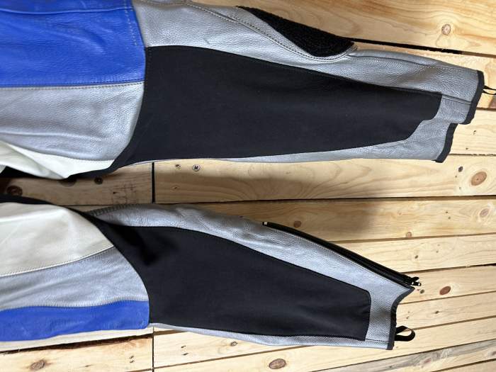 PANTALON T-S DE MOTO GARIBALDI BLANCO/AZUL