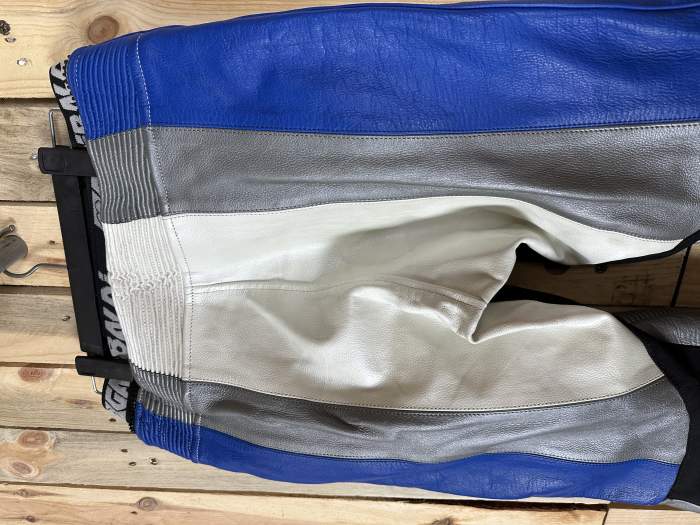 PANTALON T-S DE MOTO GARIBALDI BLANCO/AZUL