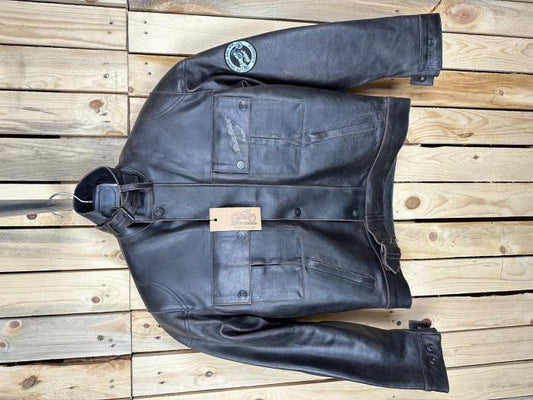 CHAQUETA T-S DE CUERO GASTADO GARIBALDI 1