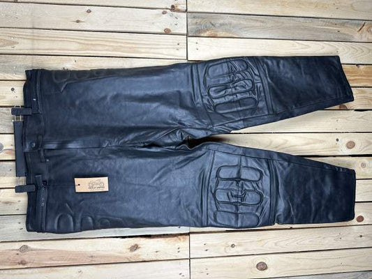 PANTALON T-3XL DE CUERO PARA MOTO GARIBALDI