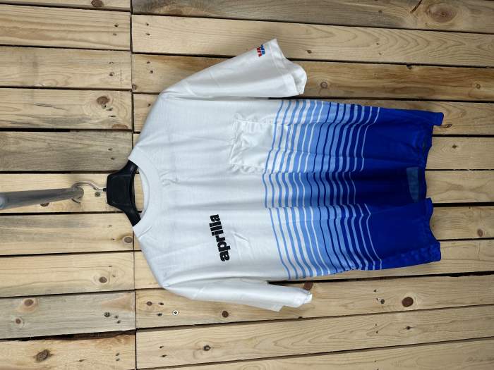CAMISETA T-L DE MOTO APRILIA AZUL VINTAGE