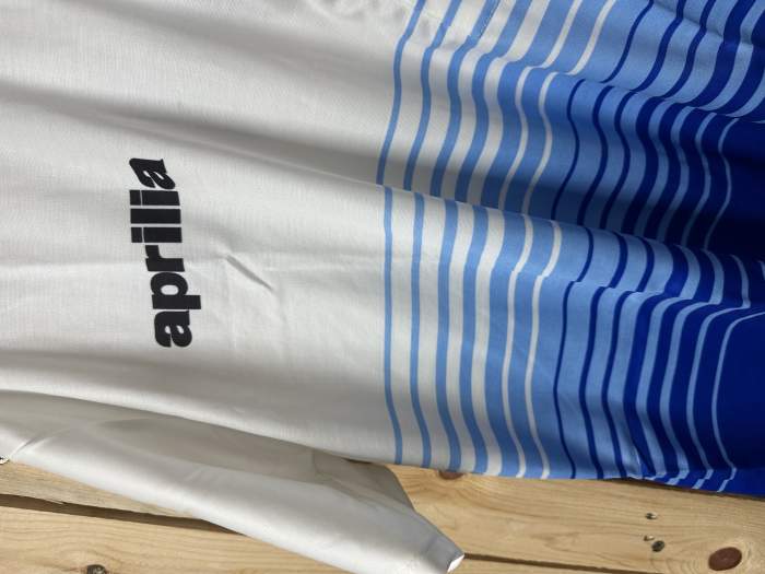 CAMISETA T-L DE MOTO APRILIA AZUL VINTAGE