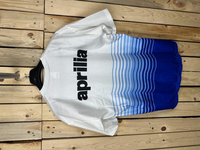 CAMISETA T-L DE MOTO APRILIA AZUL VINTAGE