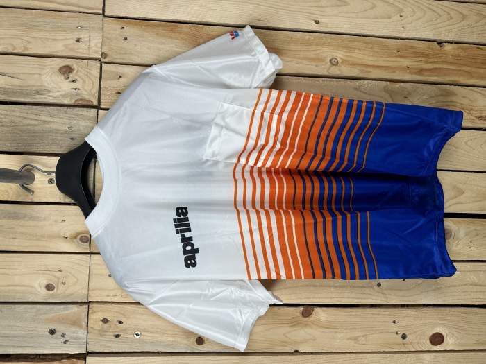 CAMISETA T-M DE MOTO APRILIA NARANJA VINTAGE