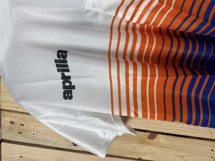 CAMISETA T-M DE MOTO APRILIA NARANJA VINTAGE