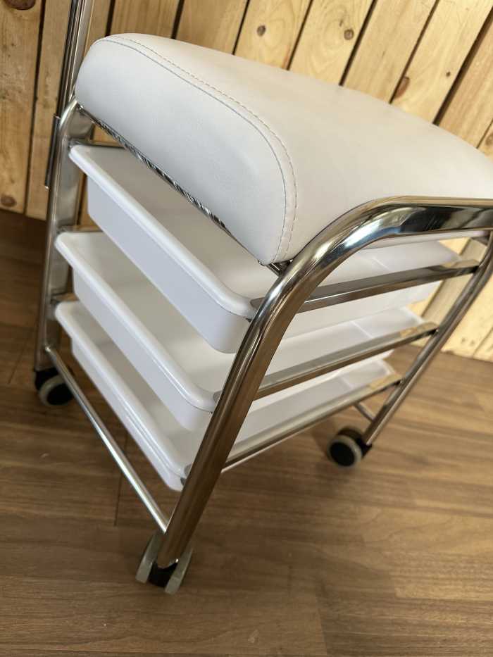 CARRITO BLANCO DE MANICURA CON BANDEJAS