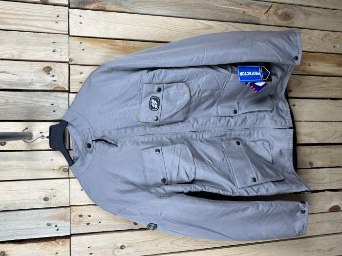 CHAQUETA T-M DE MOTO GARIBALDI GRIS IMPERMEABLE