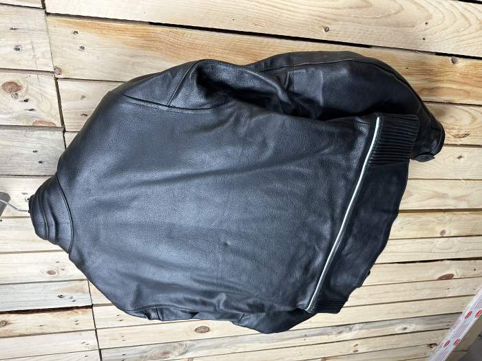 CHAQUETA T-S DE MOTO GARIBALDI CUERO NEGRO