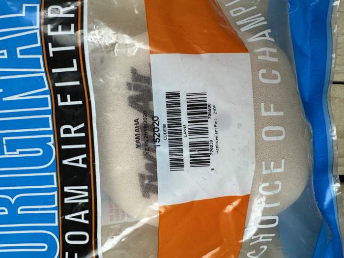 FILTRO AIRE YAMAHA YZ65 18-20 TWIN AIR