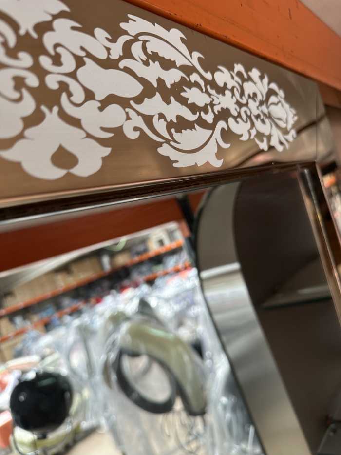ESPEJO COBRE CON DETALLES BLANCOS REF.43 - QrBox.es