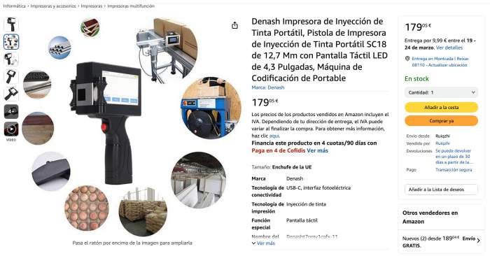 IMPRESORA DE INYECCCION DE TINTA PORTATIL - QrBox.es