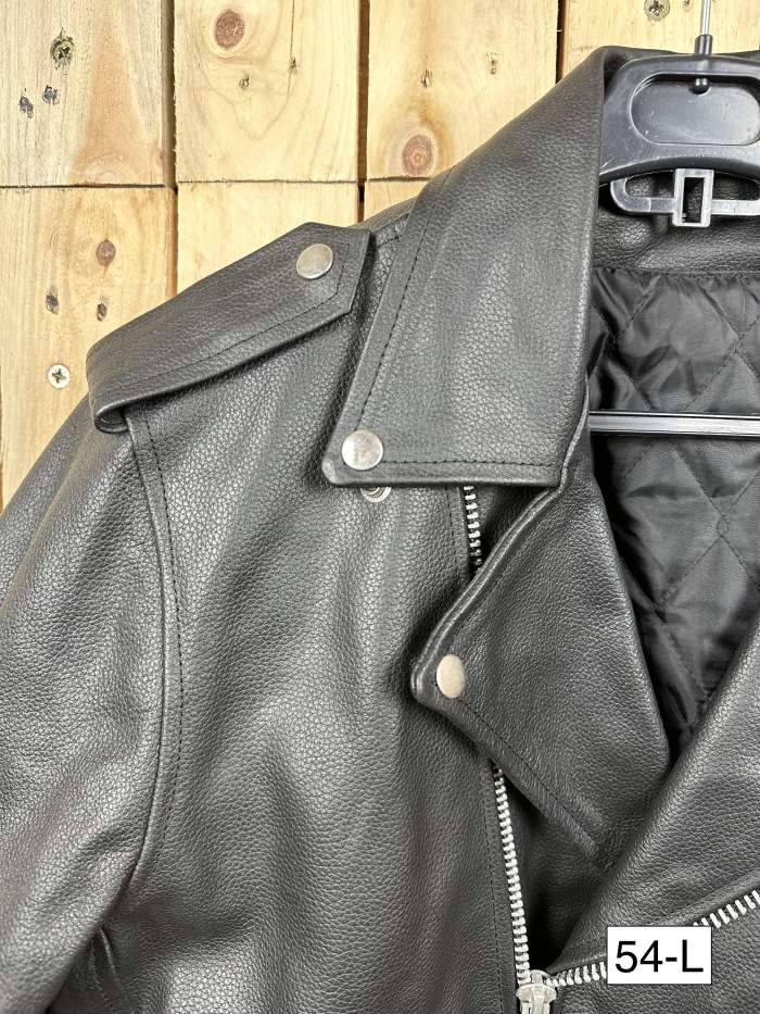 CHAQUETA T-L CASUAL CUERO NEGRO GARIBALDI 2