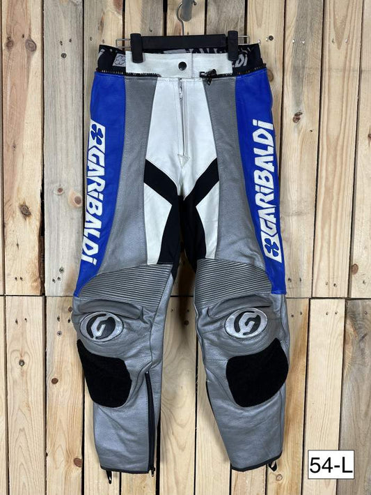 PANTALON T-L DE MOTO GARIBALDI BLANCO/AZUL