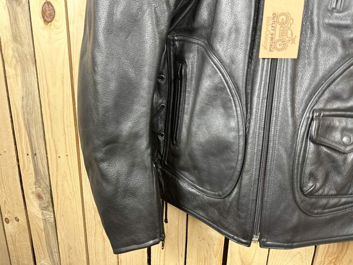 CHAQUETA T-L CASUAL CUERO NEGRO GARIBALDI 1