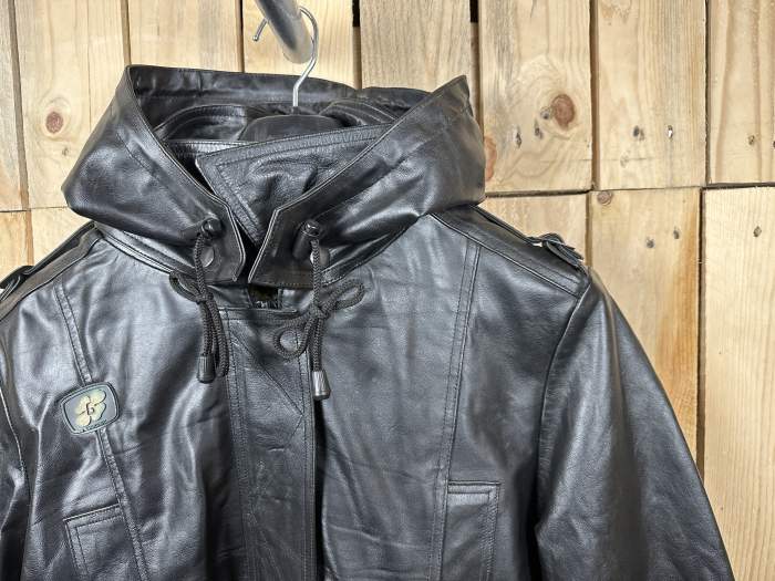 CHAQUETA T-XS MUJER GARIBALDI CUERO NEGRO