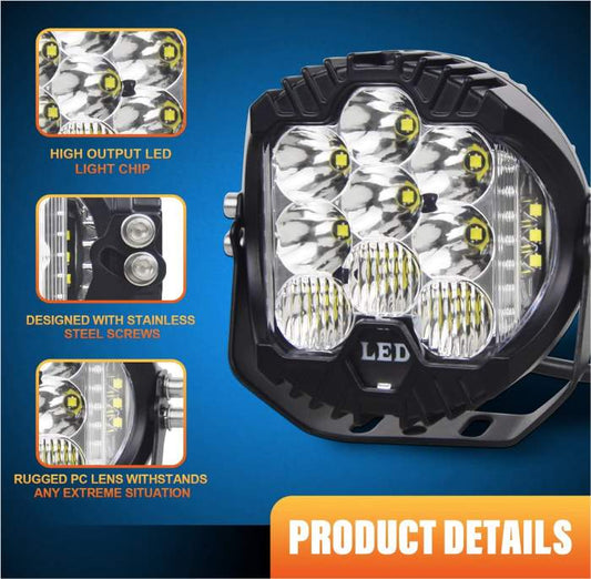 2 FAROS LED REDONDOS 3 PULGADAS 50W 6000K