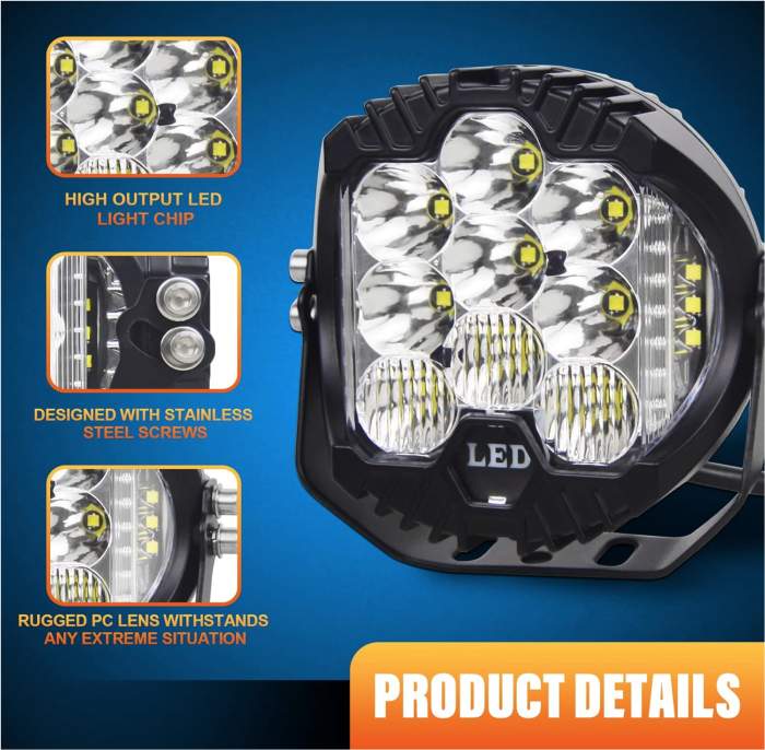 2 FAROS LED REDONDOS 3 PULGADAS 50W 6000K