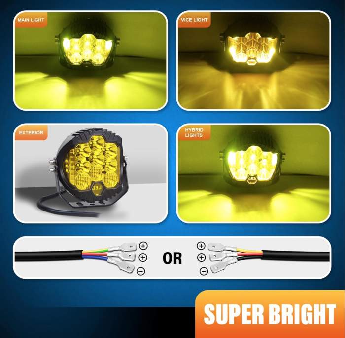 2 FAROS LED REDONDOS 3 PULGADAS 50W 3000K
