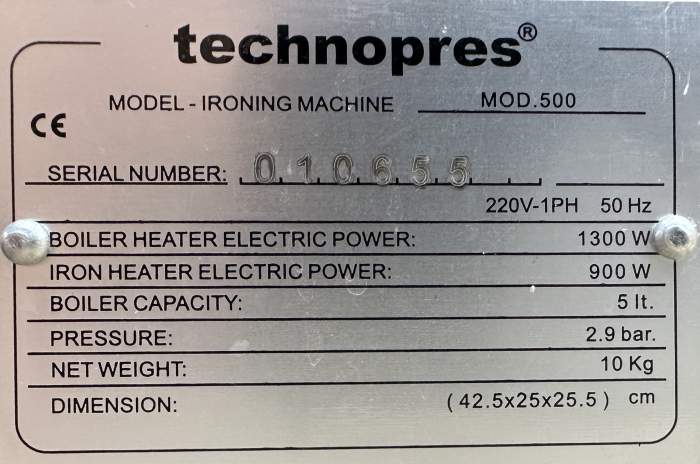 PLANCHA INDUSTRIAL TECHNOPRES MOD.500