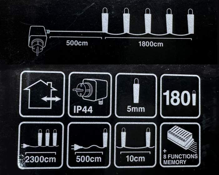 GUIRNALDA NAVIDEÑA 180 LED BLANCO FRÍO – 23M