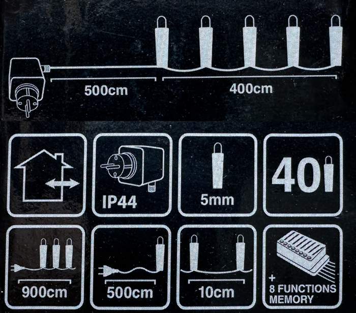 GUIRNALDA NAVIDEÑA 40 LED BLANCO FRÍO – 9M
