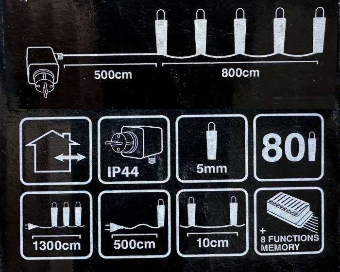 GUIRNALDA NAVIDEÑA 80 LED MULTICOLOR – 13M