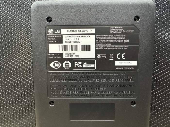 MONITOR LG FLATRON 22EA53VQ 22” FULL HD