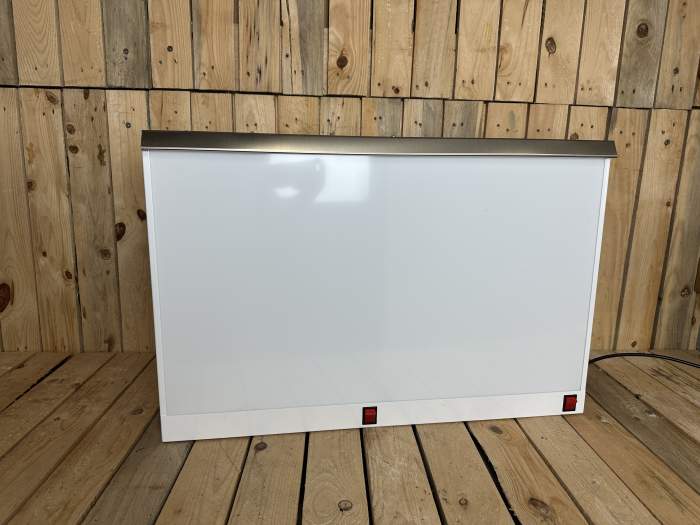 NEGATOSCOPIO 2 PANTALLAS ACERO BLANCO