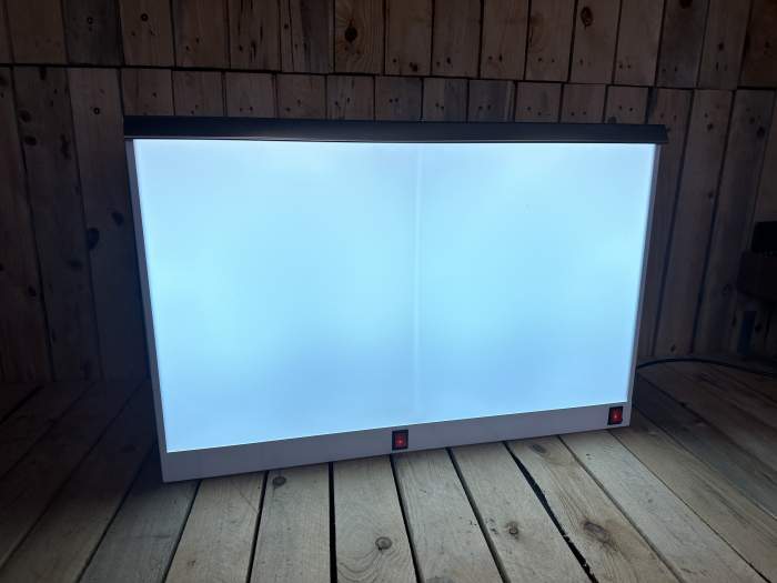 NEGATOSCOPIO 2 PANTALLAS ACERO BLANCO