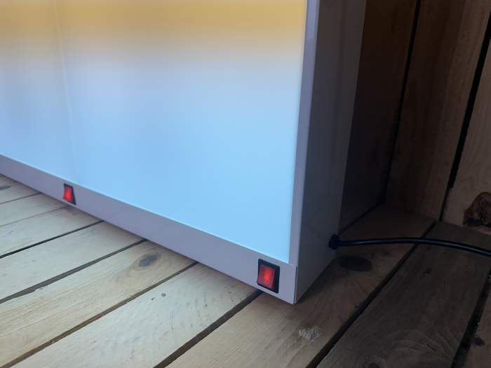 NEGATOSCOPIO 2 PANTALLAS ACERO BLANCO