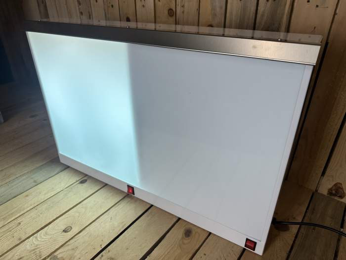 NEGATOSCOPIO 2 PANTALLAS ACERO BLANCO