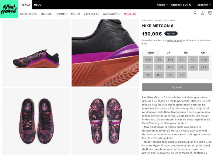 NIKE METCON 6 TALLA 45