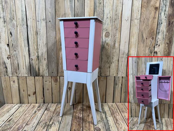 ARMARIO JOYERO ROSA 92x34x26cm