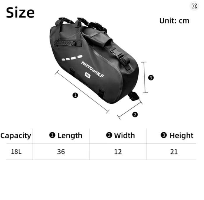 ALFORJAS MOTO IMPERMEABLES 18L MOTOWOLF