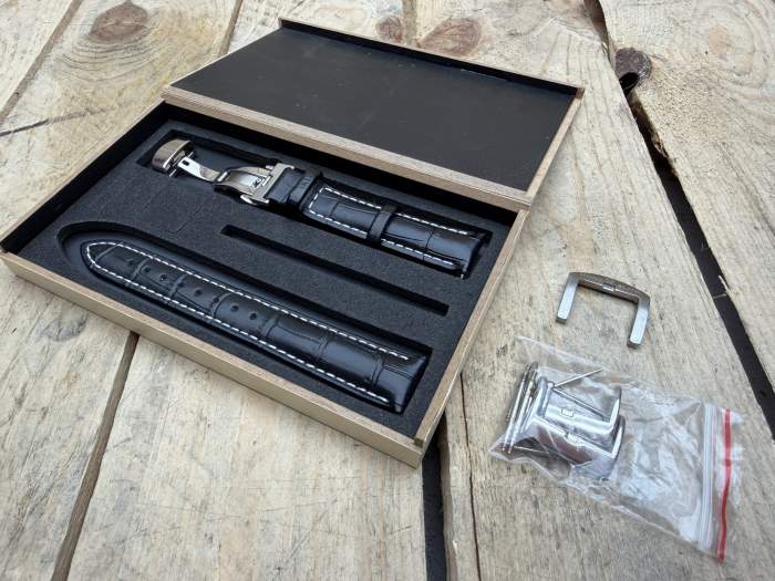 CORREA RELOJ CUERO NEGRO MONT BLANC