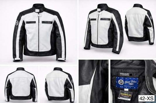 CHAQUETA T-XS MOTO GARIBALDI BLUE BIKER BLANCO - QrBox.es