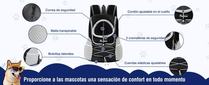 MOCHILA TRASPORTADORA ANIMALES ROSA