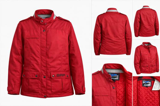 Chaqueta T-L Mujer Impermeable Rojo